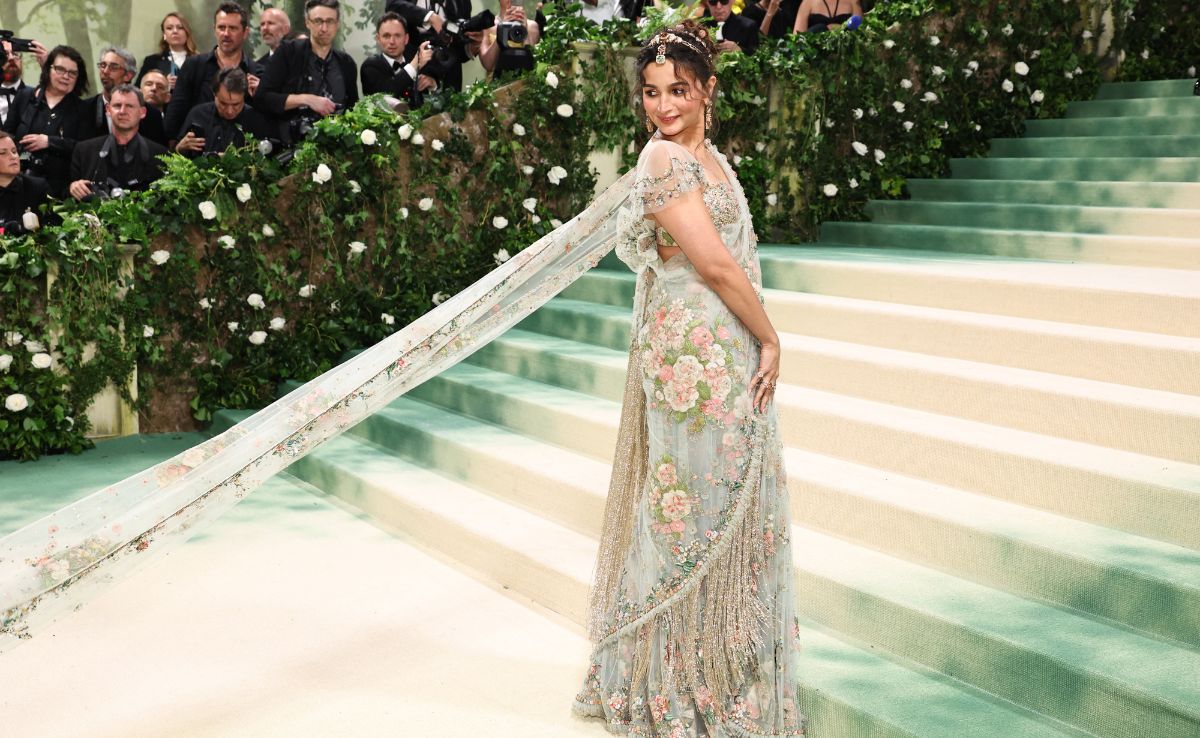 Met Gala 2024: Alia Bhatt In A Custom Sabyasachi <i>Saree</i> Could Be Mistaken For A Floral Garden Fairy