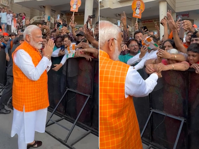 Elderly Woman Ties Rakhi To PM Narendra Modi In Ahmedabad