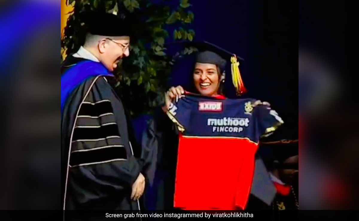 Video: Student Unfurls Royal Challengers Bengaluru's Flag At Graduation In US