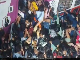 Video: Stampede-Like Situation Near Mumbai After Storm Delays Local Trains Video: Stampede-Like Situation Near Mumbai After Storm Delays Local Trains