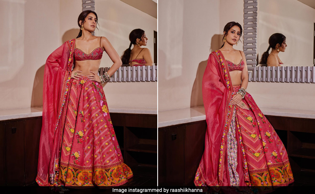 Raashii Khanna's Pink Printed <i>Lehenga</i> Made Sure Summer Got A Little Pop Of Colour