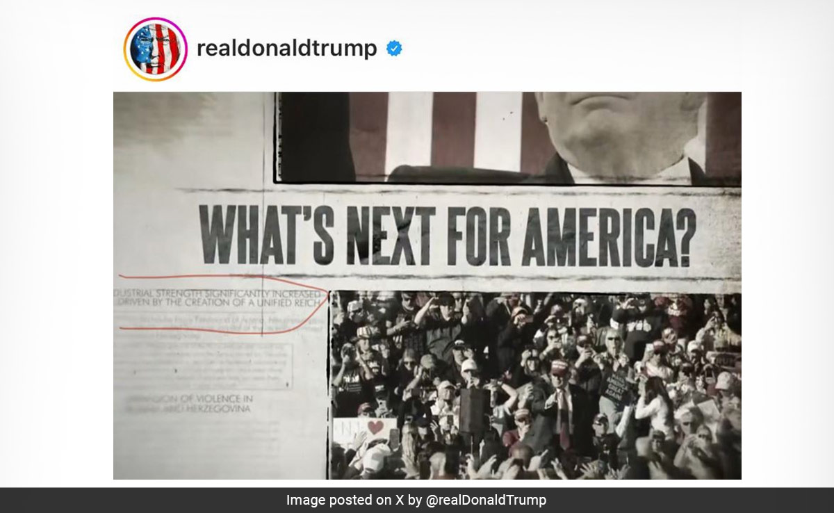 "Unified Reich": Donald Trump's Latest Social Media Post Sparks Row