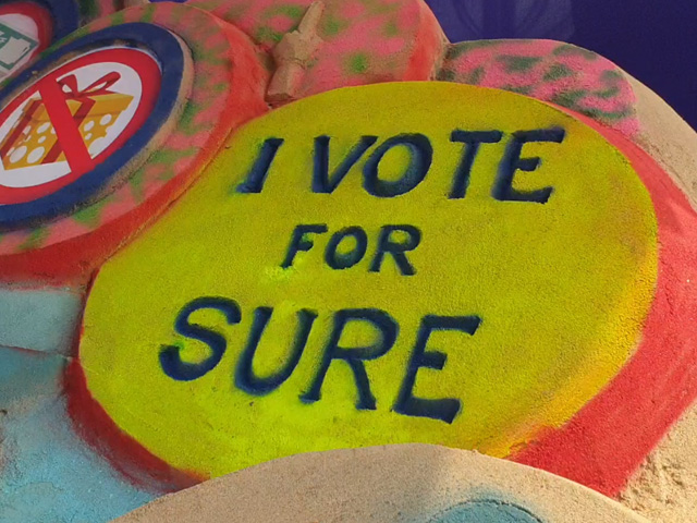 During Election Season, A Unique Sand Art In Andhra Pradesh