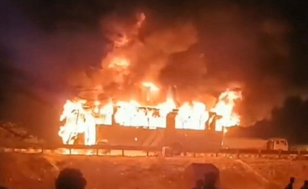 9 Burnt To Death As Bus Carrying Devotees Catches Fire In Haryana