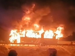 9 Burnt To Death As Bus Carrying Devotees Catches Fire In Haryana 9 Burnt To Death As Bus Carrying Devotees Catches Fire In Haryana