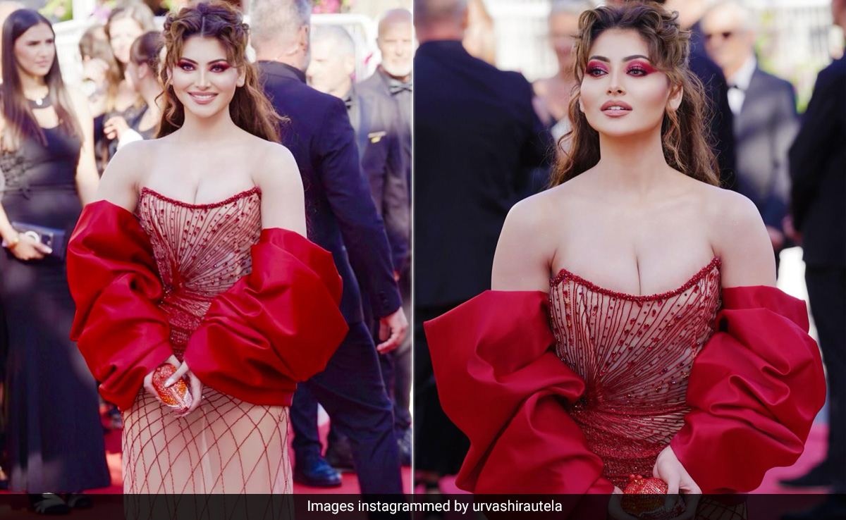 Cannes 2024: Urvashi Rautela Took Red Carpet Fashion Quite Literally In An Embellished Scarlet Gown