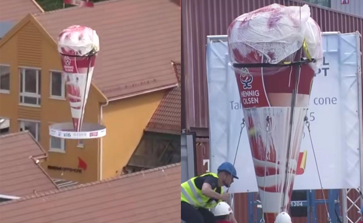 दुनिया की सबसे बड़ी आइसक्रीम कोन, जिसे गिनीज वर्ल्ड रिकॉर्ड्स के ऑफिशियल पेज द्वारा किया गया शेयर