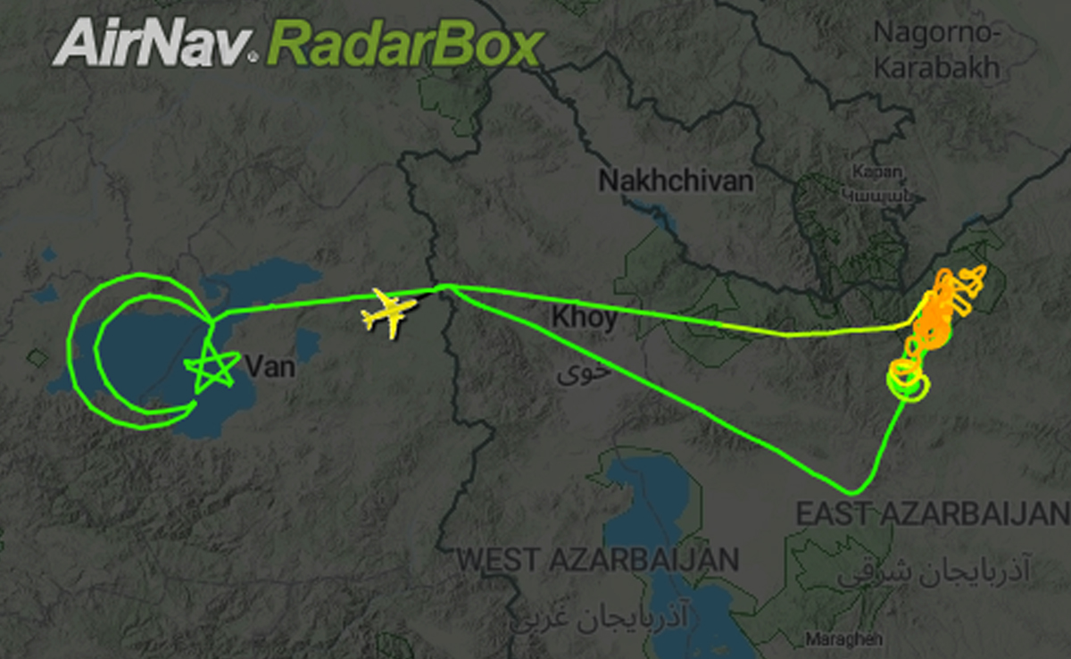 Turkish Drone Draws Star, Crescent After Finding Iran President's Chopper