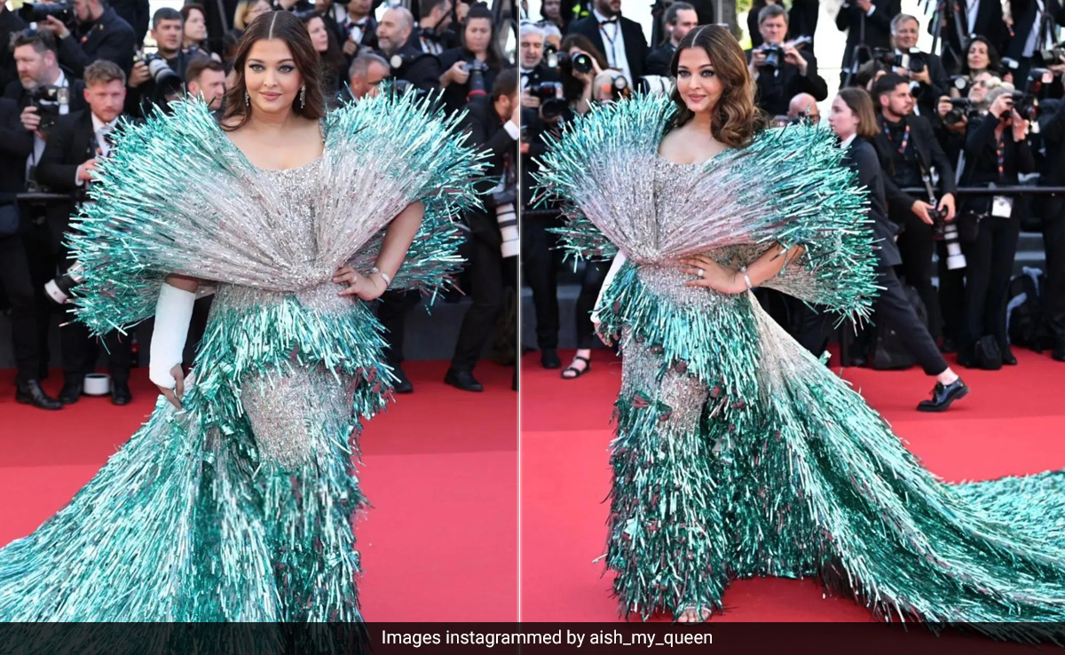 Cannes 2024: Aishwarya Rai Lights Up The Red Carpet In A Glitzy Falguni Shane Peacock Gown