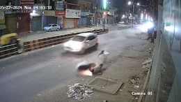 On CCTV, Man Dragged For Several Meters After Car Hits Scooter In Gurugram