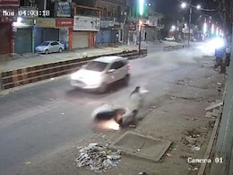 On CCTV, Man Dragged For Several Meters After Car Hits Scooter In Gurugram