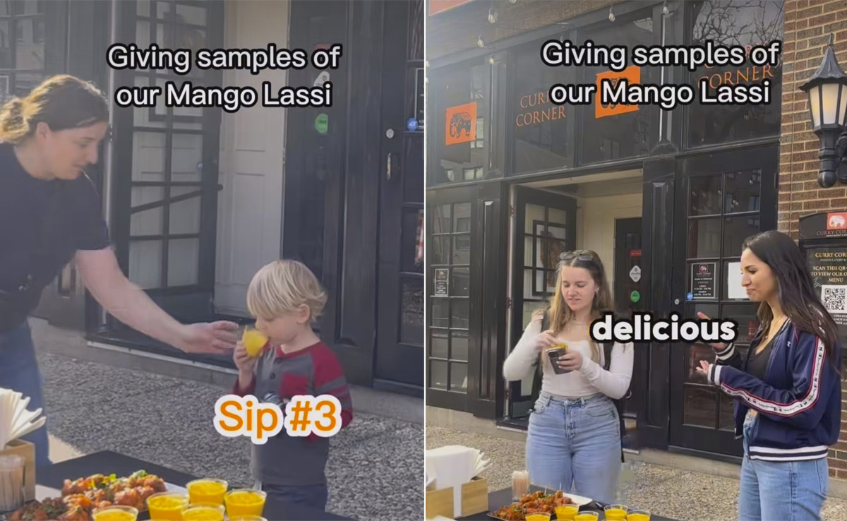 People Taste Mango Lassi Samples At Indian Restaurant in US, Video Is Viral