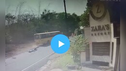 जुन्या मुंबई-पुणे महामार्गानजिक बस-दुचाकीचा अपघात, महिलेचा मृत्यू; CCTV फुटेज समोर