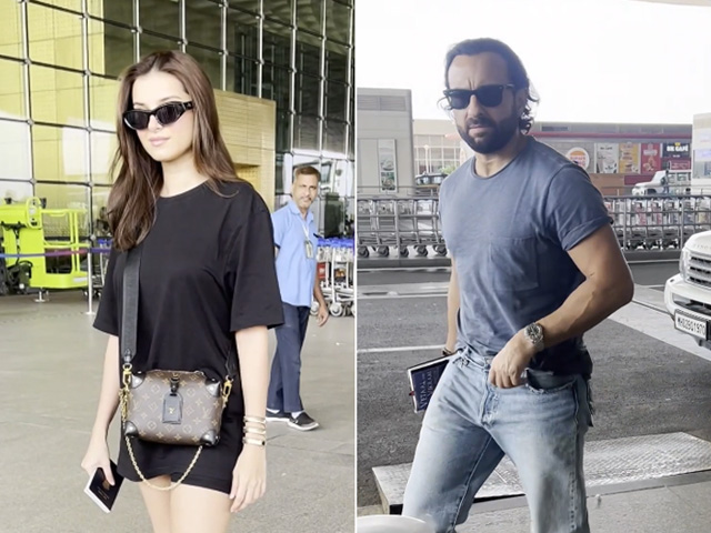 Airport Lookbook Featuring Saif Ali Khan And Tara Sutaria