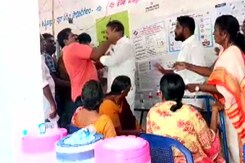 YSRCP MLA Slaps Voter Inside Andhra Poll Booth YSRCP MLA Slaps Voter Inside Andhra Poll Booth