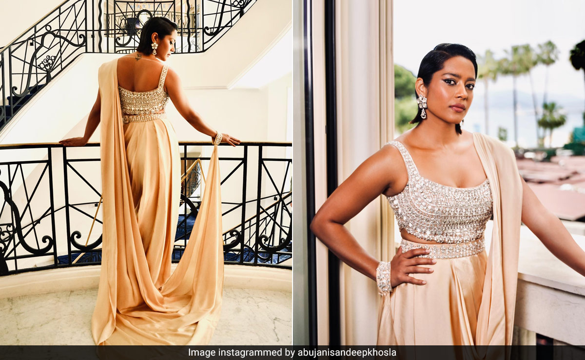Cannes 2024: Shahana Goswami Upped The Croisette's <i>Desi</i> Glam In An Elegant Champagne Abu Jani Sandeep Khosla <i>Saree</i>