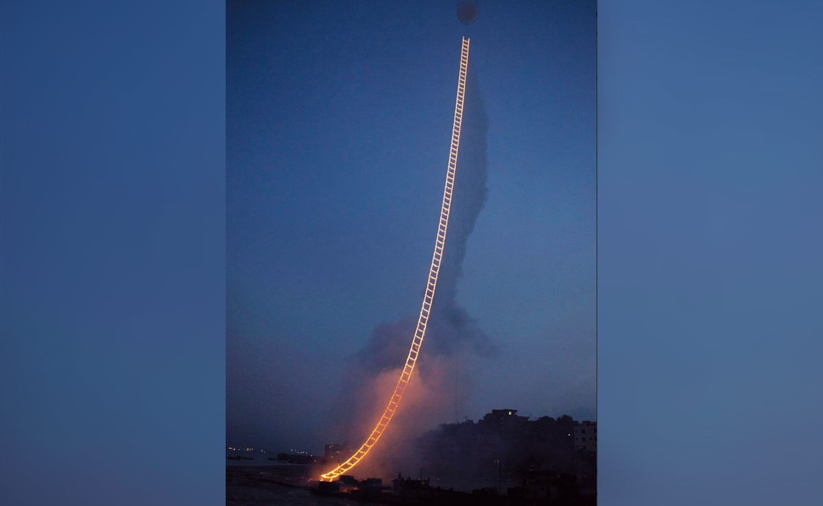 Video Of Chinese Artist's Flaming "Stairway to Heaven" Goes Viral