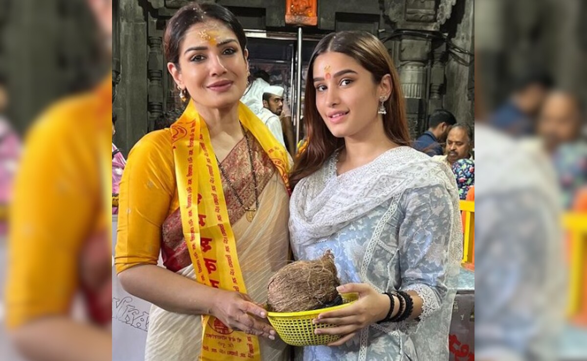 Inside Raveena Tandon And Daughter Rasha's Bhimashankar Temple Visit