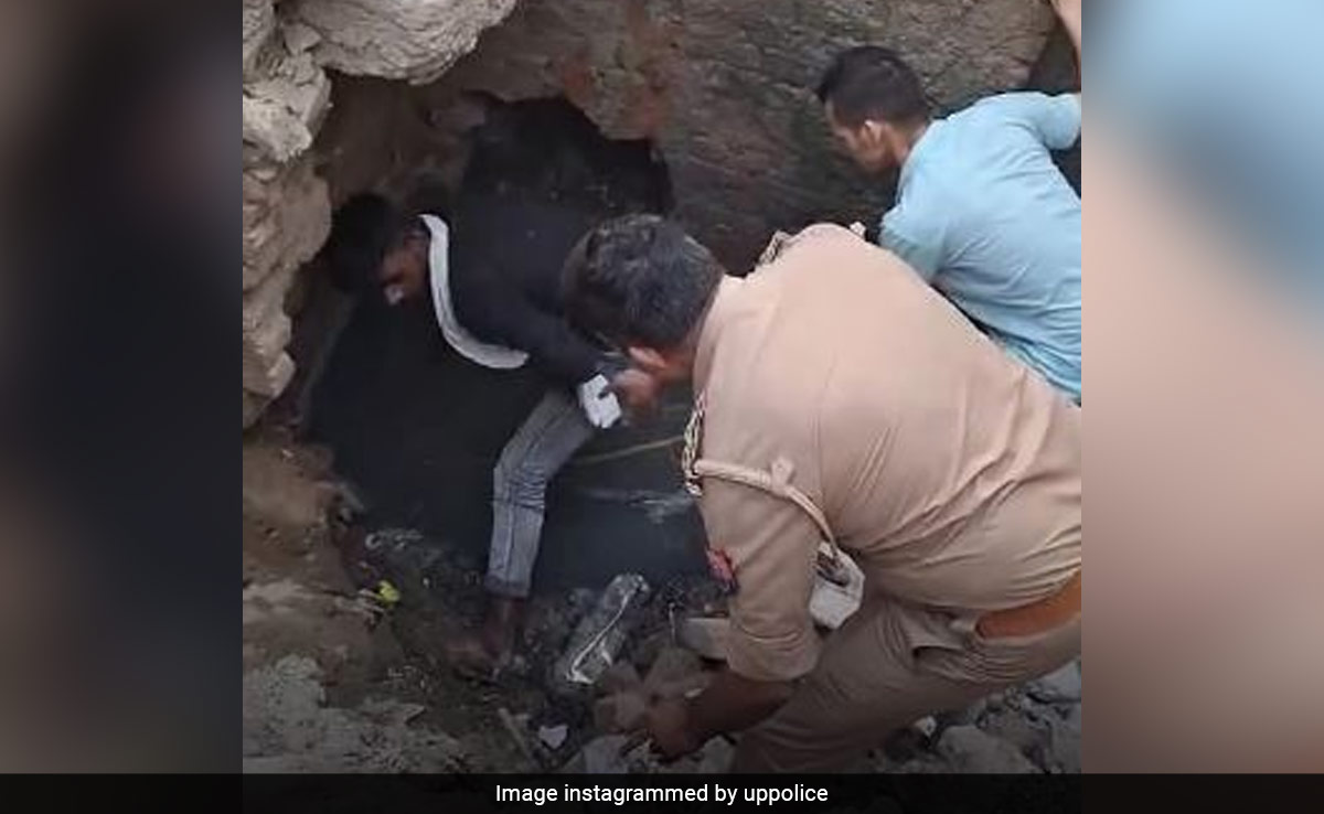 Drunk Man Gets Stuck In 30-Foot-Long Drain Pipe, UP Police Rescues Him