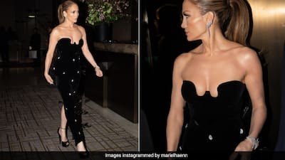 jennifer lopez dress black Lopez's Cutout Birthday Jennifer Lopez Wore a Sheer