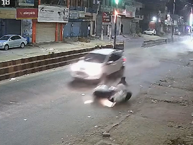 Speeding Car Hits Scooter In Gurugram, Rider Dragged For 50 Metres
