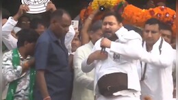 "Unbearable Pain": Tejashwi Yadav Displays Waist Belt During Rally