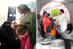 BJP's Madhavi Latha 'Unveils',  YSRCP MLA Slaps Voter BJP's Madhavi Latha 'Unveils',  YSRCP MLA Slaps Voter