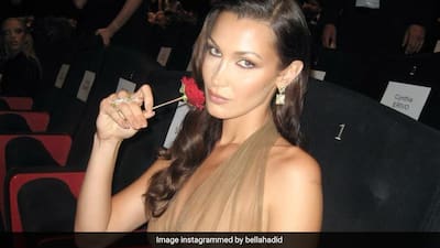 bella hadid brown mesh dress Bella Hadid Sheer Dress Cannes Film Festival