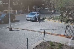 On CCTV, Student Crossing Road Rammed By SUV In Noida On CCTV, Student Crossing Road Rammed By SUV In Noida