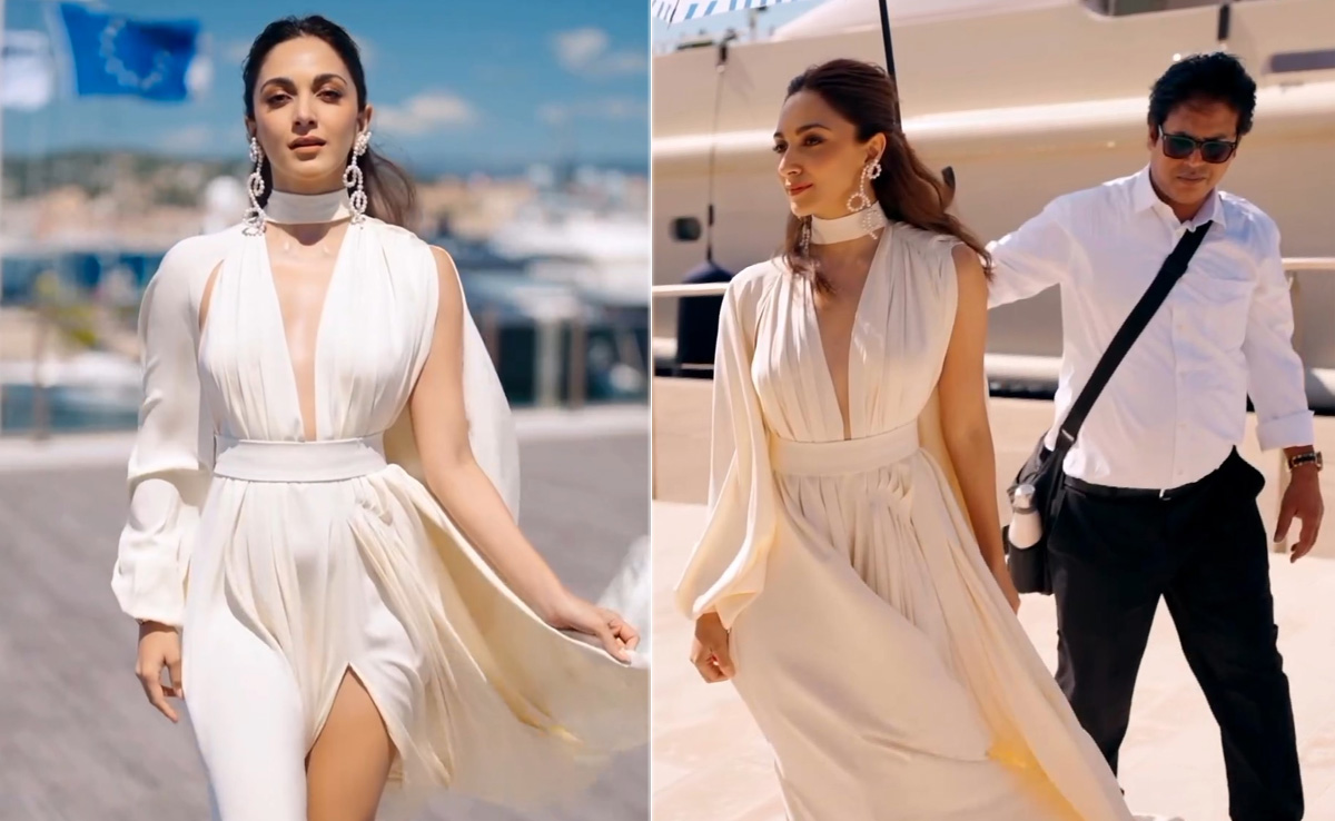 Kiara Advani In A White Prabal Gurung Gown Channels Chic French Riviera Style