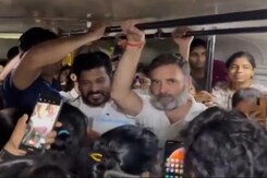 Rahul Gandhi And CM Revanth Reddy Travel By Bus In Telangana Rahul Gandhi And CM Revanth Reddy Travel By Bus In Telangana