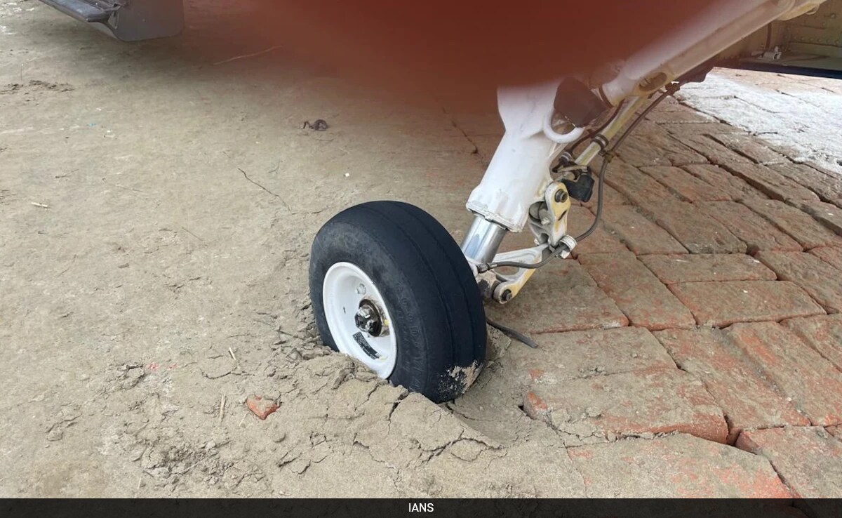 Narrow Escape For Chirag Paswan After Chopper Wheel Gets Stuck On Helipad