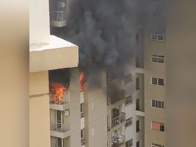Video: Fire At Noida Apartment After AC Explosion, None Hurt