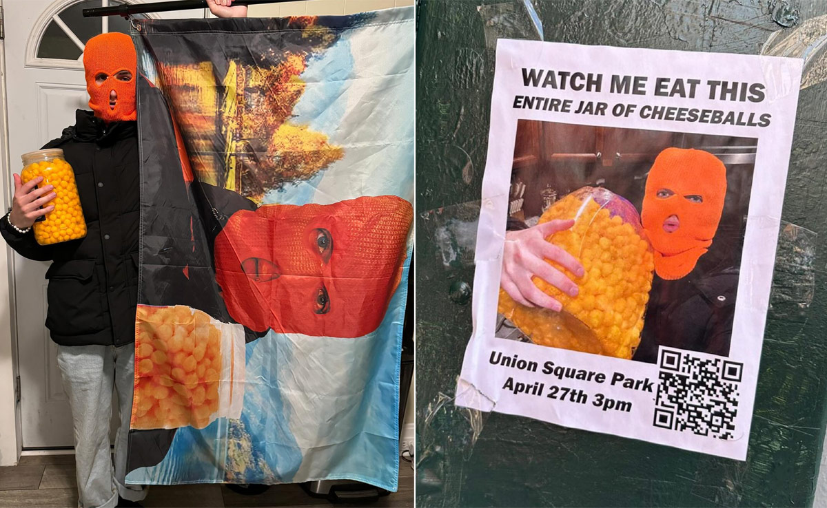 Viral: Masked "Cheeseball Man" Draws Huge Crowds In New York, Takes Internet By Storm