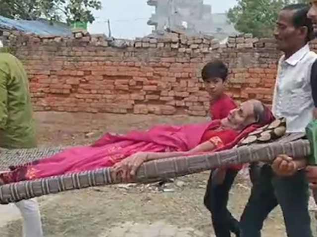 92-Year-Old Woman Carried On Cot To Voting Booth In UP