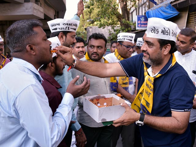 Celebrations At AAP Office After Supreme Court Grants Interim Bail To Delhi Cm Arvind Kejriwal