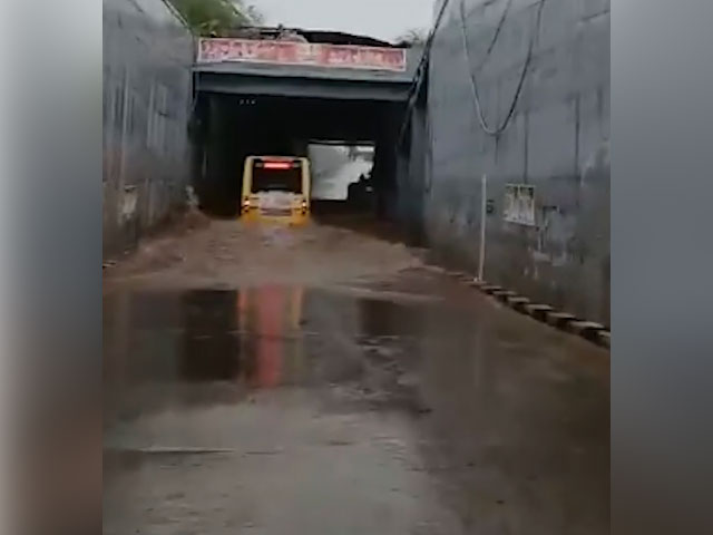 Bus Gets Stuck At Inundated Underpass In TN's Tirunelveli