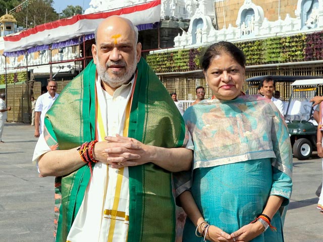 Amit Shah Visits Temple In Andhra After Hectic Campaigns