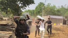 Video: Bengal BJP Candidate Forced To Run As Protesters Throw Stones