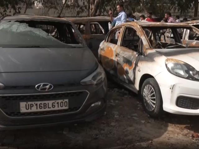 Several Cars Gutted In Delhi As Fire Breaks Out At A Parking Lot In Madhu Vihar Area