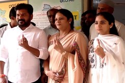 Telangana Chief Minister Revanth Reddy, Family Cast Votes During Phase 4 Voting Telangana Chief Minister Revanth Reddy, Family Cast Votes During Phase 4 Voting