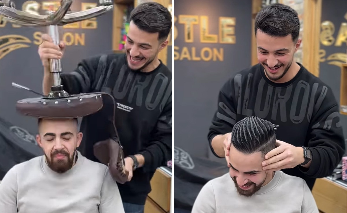 सिर पर दे मारी कुर्सी, फिर भी टस से मस नहीं हुए बाल, यूनिक हेयर स्टाइल देख लोगों को लगा तगड़ा झटका