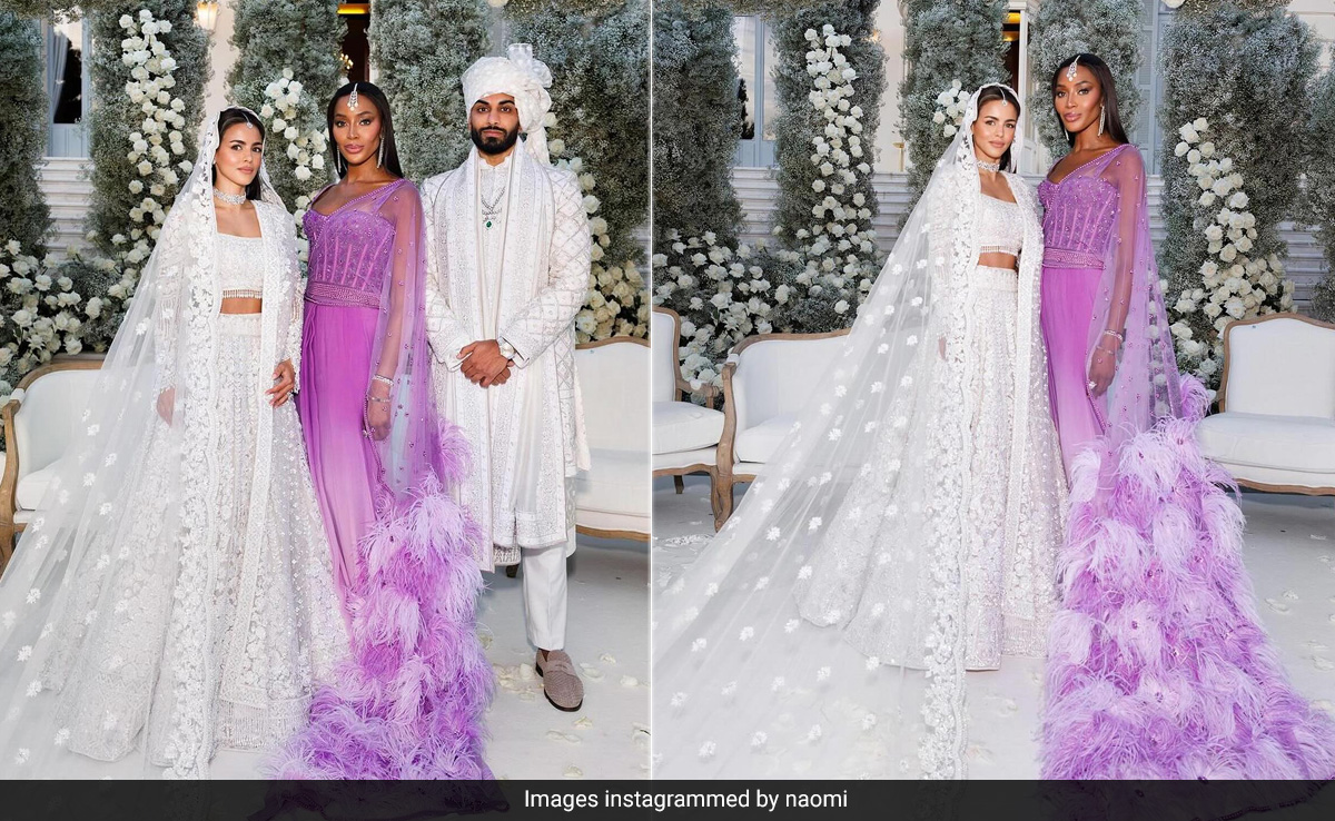 Naomi Campbell's Lavender Ombre <i>Saree</i> Was Made For Dreamy Summer Weddings