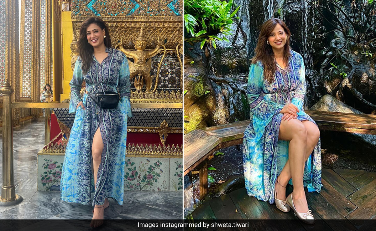 Shweta Tiwari Maximises On The Thai Holiday Fun In A Printed Maxi Dress With A Slit