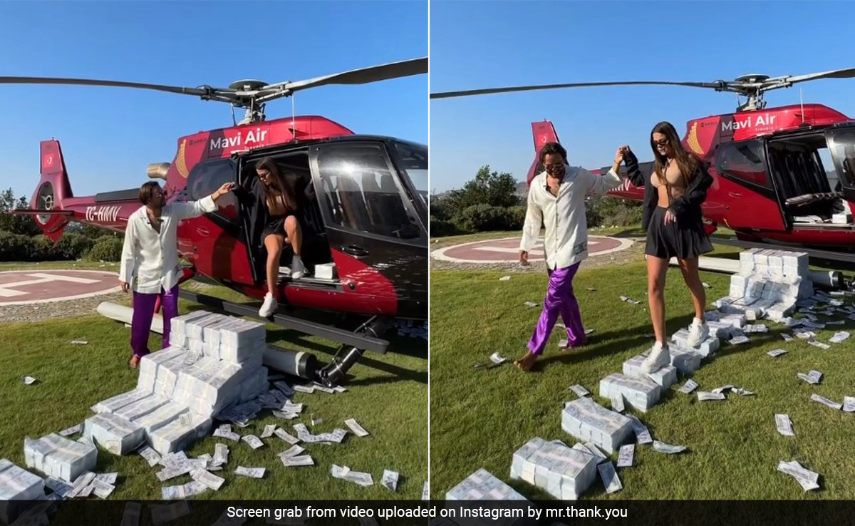 Russian Influencer Makes Girlfriend Walk On Carpet Of Cash, Old Video Goes Viral Again