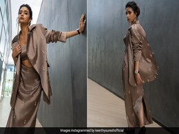 Keerthy Suresh In A Bejewelled Bronze Skirt Suit Will Add A Metallic Glint To Monsoon Days Keerthy Suresh In A Bejewelled Bronze Skirt Suit Will Add A Metallic Glint To Monsoon Days