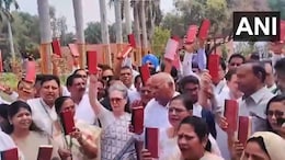 INDIA's "Save Constitution" Protest As Parliament Meets After Poll Result