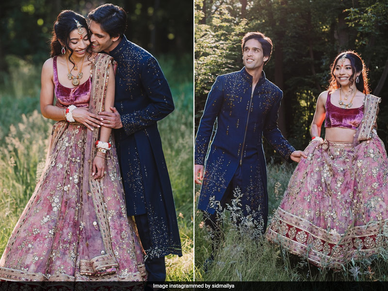 Jasmine Made For A Delightful <i>Desi</i> Bride In Her Burgundy And Pink Embellished Floral Wedding <i>Lehenga</i>
