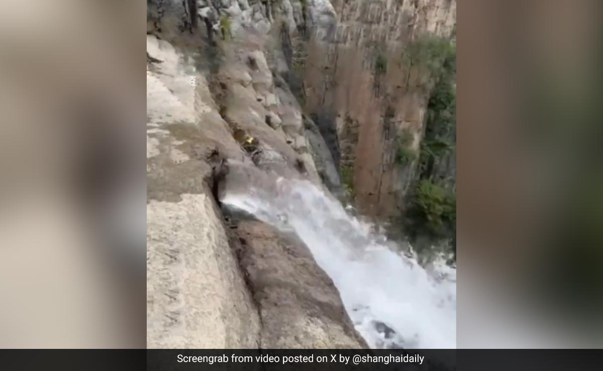 Watch: China's Highest Waterfall Gets Little Help From A Pipe