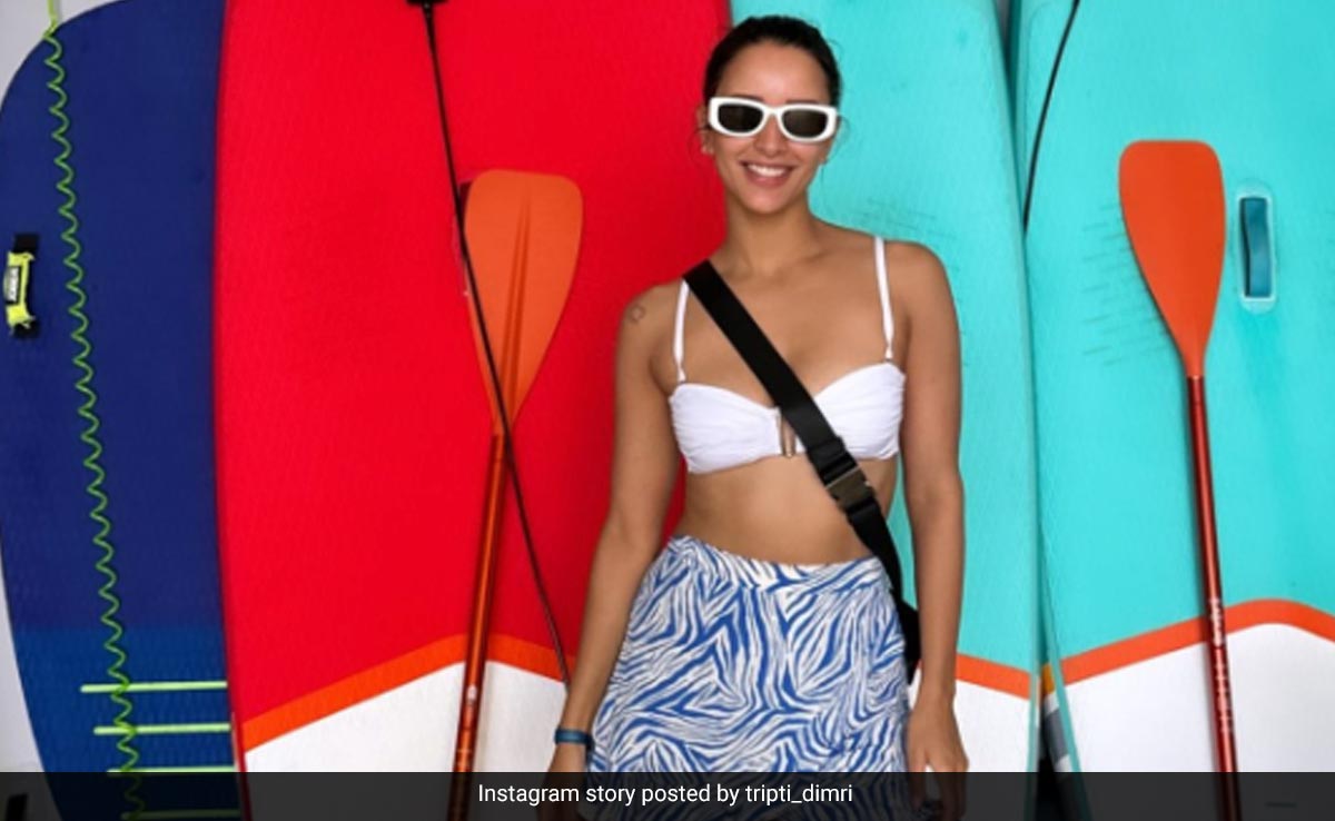 Triptii Dimri Didn't Have To Surf Through To Soak Up Holiday Style In A White Crop Top And Skorts